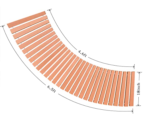 i frmmy Outdoor Roll Out Curved Pathway for Garden Walkway Weather Resistant, Made of PS Wood (4.6-6.5 ft Longx 18 inch Wide)