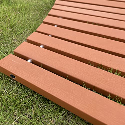 i frmmy Outdoor Roll Out Curved Pathway for Garden Walkway Weather Resistant, Made of PS Wood (4.6-6.5 ft Longx 18 inch Wide)