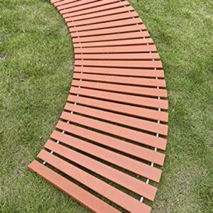 i frmmy Outdoor Roll Out Curved Pathway for Garden Walkway Weather Resistant, Made of PS Wood (4.6-6.5 ft Longx 18 inch Wide)