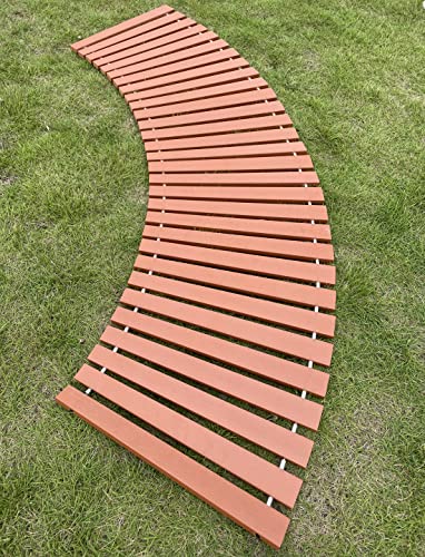 i frmmy Outdoor Roll Out Curved Pathway for Garden Walkway Weather Resistant, Made of PS Wood (4.6-6.5 ft Longx 18 inch Wide)