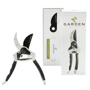 Razor Sharp Bypass Pruning Shears - Lifetime Replacement - Free Extra Blade, Spring & eBook - Japanese Steel - Premium Hand Pruners - Garden Shears - Garden Clippers - Secateurs with Ergonomic Handles