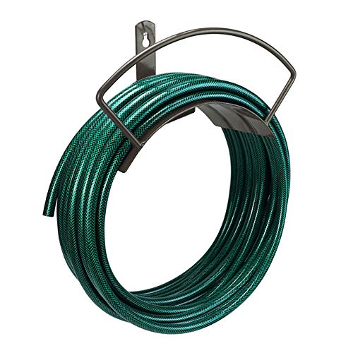 Wall Mounted Garden Hose Holder Hold 125ft 3/4" Hose, Durable and Heavy Duty Rust-Free Hose Hanger for Water Hose, Keep Your Backyard Neat and Clean,Brown