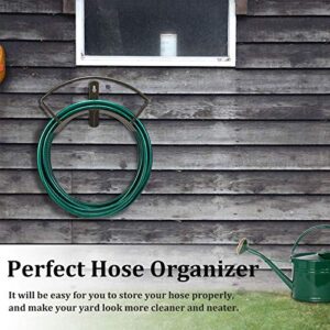 Wall Mounted Garden Hose Holder Hold 125ft 3/4" Hose, Durable and Heavy Duty Rust-Free Hose Hanger for Water Hose, Keep Your Backyard Neat and Clean,Brown