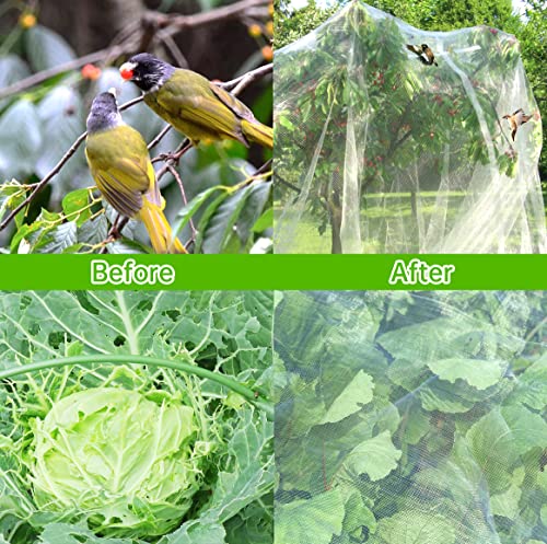 YELUCENS Garden Netting,(9.8ft-19.6ft) Garden Insect Netting Pest Barrier Mosquito Netting for Protect Vegetables Flowers Fruits Plant Covers Netting