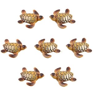 8 pcs resin beach sea turtle miniature figurine, fish tank decoration fairy garden dollhouse landscape decor ornament