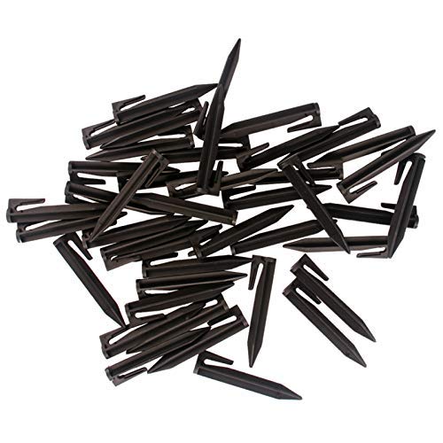 (100 Pcs) 3.3’’ Lawn Stake Kit Insert into Soil to Fix The Marginal Line, Garden Lawn Netting Camping Tent Home Gardening, Plastic Pegs for Installation Boundary Wire and Robot Lawn Mower