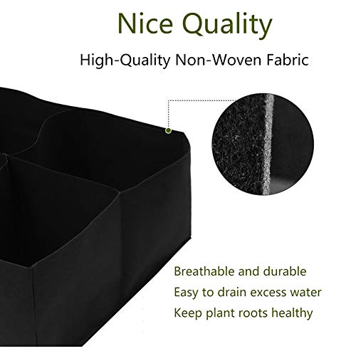 2 Pack Fabric Raised Garden Beds 2FT X 2FT 4 Holes Square Fabric Raised Planting Bed for Vegetables Outdoor and Indoor