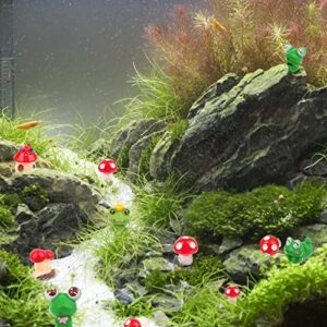 RUIYELE 96 Pcs Cute Frog Mushroom Miniature Figurines Fairy Garde Resin Miniature Ornaments Landscape DIY Bonsai Craft for Home Decoration Supplies