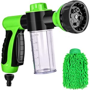 StaiBC Garden Hose Nozzle, High Pressure Water Hose Nozzle Spray Nozzle with 3.5oz Soap Dispenser Bottle Snow Car Wash Foam Gun for Watering Plants, Lawn, Patio, Cleaning, Showering Pet