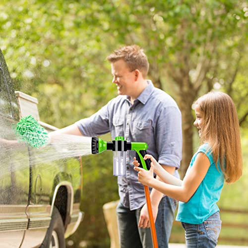 StaiBC Garden Hose Nozzle, High Pressure Water Hose Nozzle Spray Nozzle with 3.5oz Soap Dispenser Bottle Snow Car Wash Foam Gun for Watering Plants, Lawn, Patio, Cleaning, Showering Pet