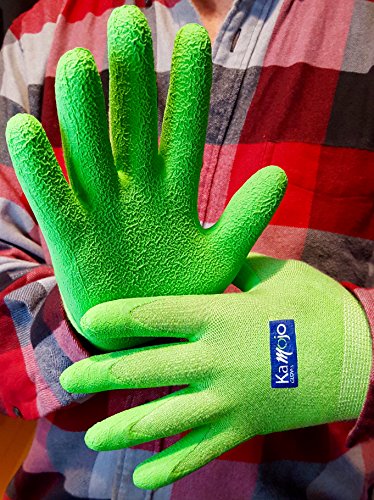 Kamojo Bamboo Gardening Gloves for Women & Men (2 pairs pack) Breathable Durable Textured Grip Garden & Work Gloves (Small)