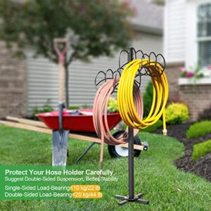 EVEAGE Upgraded Water Hose Holder Freestanding, Hose Stand Outdoor, Garden Hose Holder Stake for Outside Yard, Detachable Double-Sided Suspension Heavy Duty Thick Metal