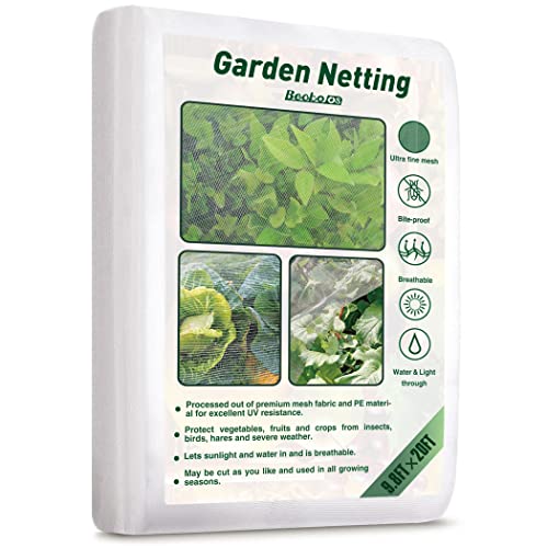 Becko US Garden Netting Plant Covers 10 x 20 Ft, Mesh Netting Pest Barrier for Garden Ultra Fine Mesh Plant Covers Protection