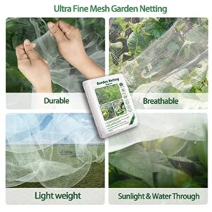 Becko US Garden Netting Plant Covers 10 x 20 Ft, Mesh Netting Pest Barrier for Garden Ultra Fine Mesh Plant Covers Protection