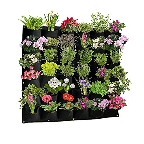 Active Gear Guy Vertical Hanging Outdoor Wall Planter with 36 Felt Pockets to Hold Living or Artificial Plants, Flowers, and Herbs, Great Décor for Patios, Gardens, and Entryways, Lightweight