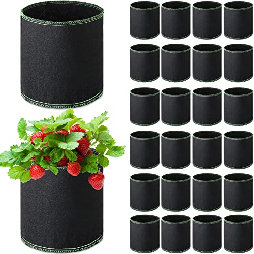 Mimorou 50 Pack 1 Gallon Grow Bags Bulk Heavy Duty Aeration Fabric Planting Pots Thickened Nonwoven Growing Planters Small Plant Containers for Garden Plants Vegetables Flowers Fruits, Black