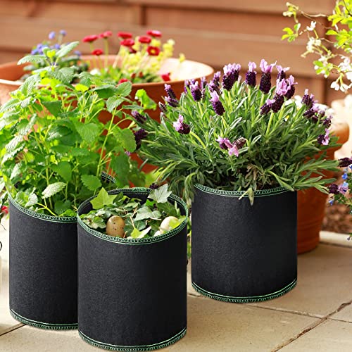 Mimorou 50 Pack 1 Gallon Grow Bags Bulk Heavy Duty Aeration Fabric Planting Pots Thickened Nonwoven Growing Planters Small Plant Containers for Garden Plants Vegetables Flowers Fruits, Black