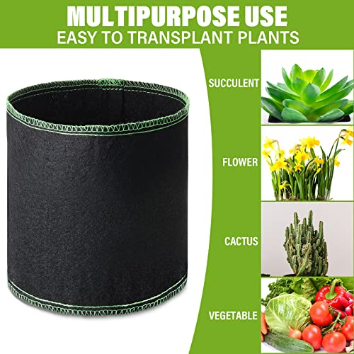 Mimorou 50 Pack 1 Gallon Grow Bags Bulk Heavy Duty Aeration Fabric Planting Pots Thickened Nonwoven Growing Planters Small Plant Containers for Garden Plants Vegetables Flowers Fruits, Black