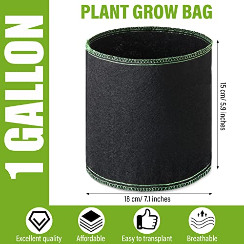 Mimorou 50 Pack 1 Gallon Grow Bags Bulk Heavy Duty Aeration Fabric Planting Pots Thickened Nonwoven Growing Planters Small Plant Containers for Garden Plants Vegetables Flowers Fruits, Black