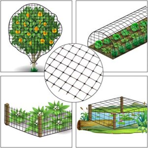 Ohuhu 6.8 x 100 FT Heavy Duty Bird Netting with Cable Ties & Ground Nails, PP Material Anti-Bird Reusable Garden Netting for Fruit, Vegetable, Plant Trees, Plastic Deer Netting Fencing Protection