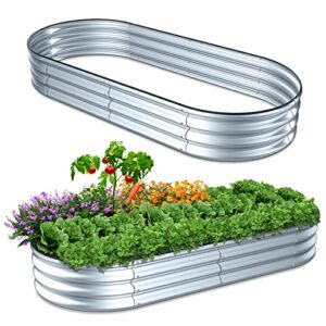 galvanized raised garden bed 6 x 3 x 1ft easy quick garden setup raised garden boxes outdoor planter box optional size rustproof planter box with no bottom for vegetables, flowers, herbs 2-pack
