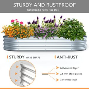 Galvanized Raised Garden Bed 6 x 3 x 1ft Easy Quick Garden Setup Raised Garden Boxes Outdoor Planter Box Optional Size Rustproof Planter Box With No Bottom For Vegetables, Flowers, Herbs 2-pack