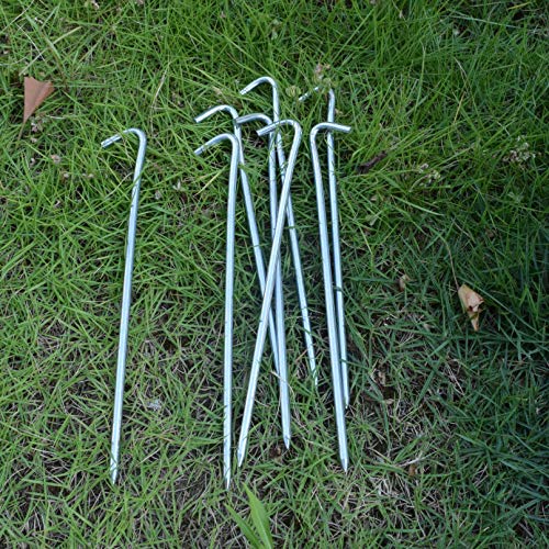 MySit 9" Tent Stakes Inflatable Stake 60 Pack, Heavy Duty Galvanized Metal Tent Pegs Garden Staples Ground Pins Camping Fence Hooks for Inflatables, Outdoor Garden Christmas Decorations, Trap