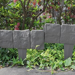 Garden Border Edging,16ft Plastic Flower Bed Edging for Edging DIY Decorative Flower Grass Bed Border,20pcs(Grey)