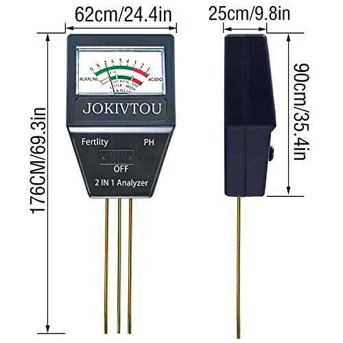 JOKIVTOU 2 in 1 Soil PH & Fertility Analyzer, Soil Test Kit for PH, Soil Testing Kit for Garden, Great for Gardening, Farming, Indoor, Outdoor,4th of July(No Battery Needed)