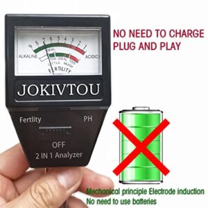 JOKIVTOU 2 in 1 Soil PH & Fertility Analyzer, Soil Test Kit for PH, Soil Testing Kit for Garden, Great for Gardening, Farming, Indoor, Outdoor,4th of July(No Battery Needed)