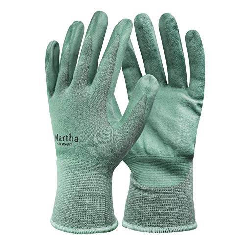 Martha MTS-GLVNP2-M Stewart Nitrile Coated Palm Breathable All-Purpose Non-Slip Garden Gloves