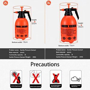 JoyTube 2 PCS Garden Pressure Sprayer 2-Liter Pump Water Sprayer Bottle Portable One-Hand Grip for General Use Cleaning, Washing