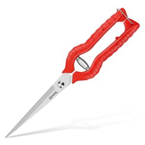 sunuly extra long pruning shears, gardening hand pruners with stainless steel blades, garden scissors for arranging flowers, trimming plants, harvesting herbs, fruits or vegetables, 9.5in