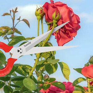 Sunuly Extra Long Pruning Shears, Gardening Hand Pruners with Stainless Steel Blades, Garden scissors for Arranging Flowers, Trimming Plants, Harvesting Herbs, Fruits or Vegetables, 9.5IN