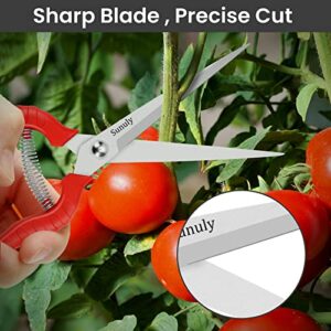 Sunuly Extra Long Pruning Shears, Gardening Hand Pruners with Stainless Steel Blades, Garden scissors for Arranging Flowers, Trimming Plants, Harvesting Herbs, Fruits or Vegetables, 9.5IN