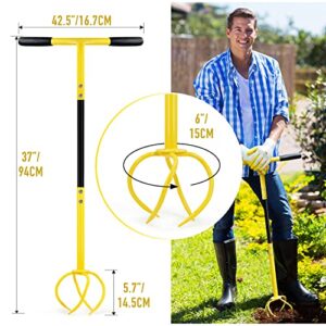 Byhagern Manual Twist Tiller with Anti-Slip Handles, Garden Claw Cultivator for Loosen Soils, Gardening Bed and Plant Box