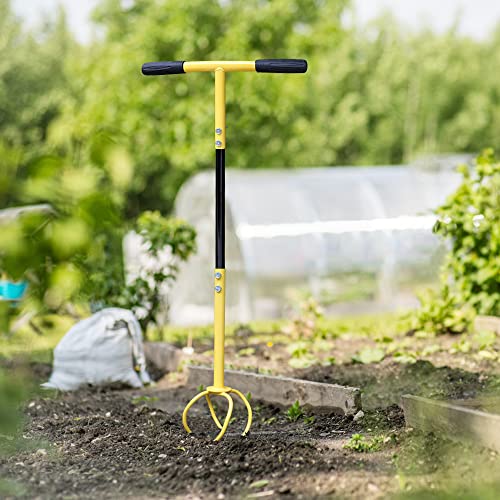 Byhagern Manual Twist Tiller with Anti-Slip Handles, Garden Claw Cultivator for Loosen Soils, Gardening Bed and Plant Box