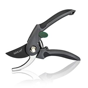 szhlux pruning shears, premium sk5 carbon steel blades hand pruner for garden, sharp precision pruning scissors, 5/8’’ plant clippers， tree trimmers