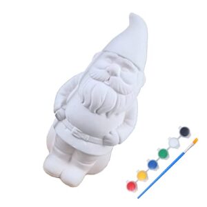 garden gnome statue paintable gnome figurines ornament creative paint your own garden gnome craft activity for outdoor children decorative ornament