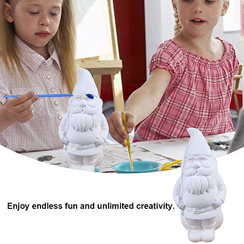 Garden Gnome Statue Paintable Gnome Figurines Ornament Creative Paint Your Own Garden Gnome Craft Activity for Outdoor Children Decorative Ornament