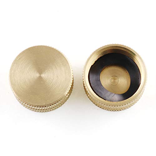 E-outstanding 2PCS 3/4" Brass Garden Hose End Caps with Washers