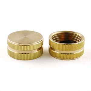 E-outstanding 2PCS 3/4" Brass Garden Hose End Caps with Washers