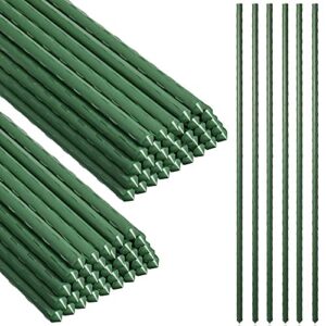 hotop 35 pieces 24 inch garden stakes 2 ft garden stakes plant support plastic coated plant stakes tomato sturdy metal stakes