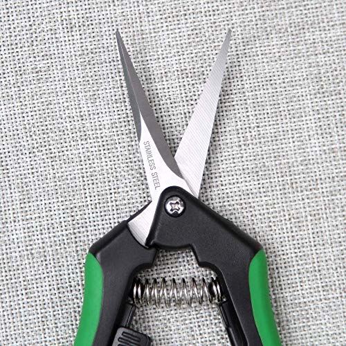 LDK Gardening Hand Pruner Pruning Snip Pruning Shears for Bud, Garden Trimming Scissors with Stainless Steel Curved Blades, 6.5-Inch