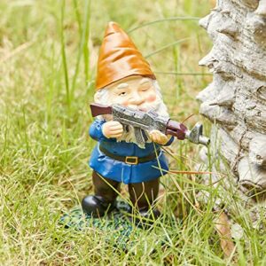 Military Soldier Garden Gnomes | Set of 3 | Gnome Army Combat Soldier Guardian - Lawn Statues Guns , Porch & Yard Art Decor, Hunting, Patriotic, AK47, Gun, Shotgun Lover, Indoor & Outdoor Valentines