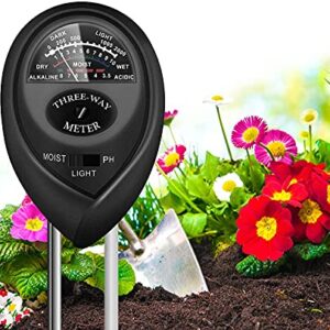 CHICIRIS 3 in 1 Function Soil Tester, Soil pH Meter Plant PH Moisture Meter Soil Moisture/pH/Light Tester for Gardening Tool Kits for Garden, Farm, Lawn, Indoor & Outdoor