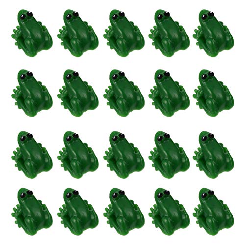 Yardwe 20pcs Resin Mini Frogs Realistic Frog Miniature Figurines Animals Model Cupcake Toppers DIY Crafts Fairy Garden Moss Landscape Terrarium Ornament Accessories