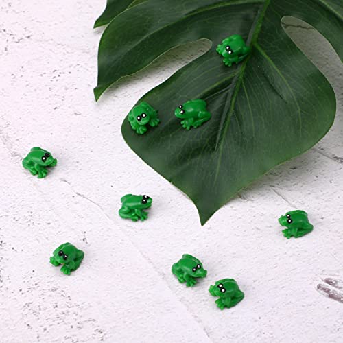 Yardwe 20pcs Resin Mini Frogs Realistic Frog Miniature Figurines Animals Model Cupcake Toppers DIY Crafts Fairy Garden Moss Landscape Terrarium Ornament Accessories