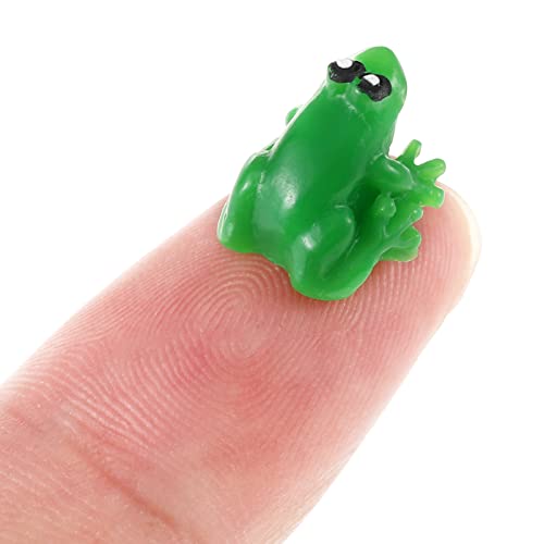 Yardwe 20pcs Resin Mini Frogs Realistic Frog Miniature Figurines Animals Model Cupcake Toppers DIY Crafts Fairy Garden Moss Landscape Terrarium Ornament Accessories