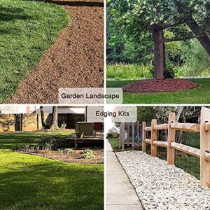 20 Ft Landscape Edging Kit, Brown Garden Edging Border with 20 Edging Stakes, Plastic Landscaping Edging Roll for Flower Bed Lawn Driveway Yard